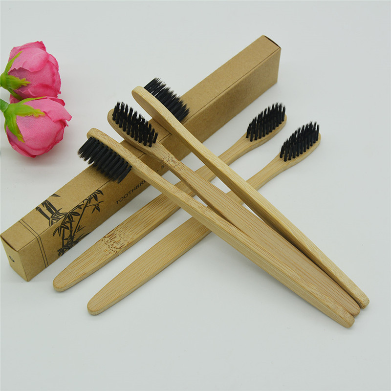 Bamboo wooden Toothbrush 1-Infused with Charcoal